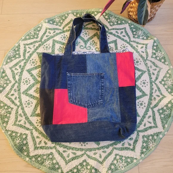 Denim patchwork tote bag - Picture 6 of 9